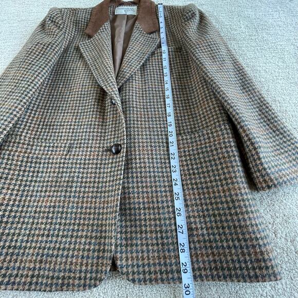 🔥VTG International Scene Wool Houndstooth Tweed Blazer Jacket Preppy Women 5/6 - Picture 13 of 16